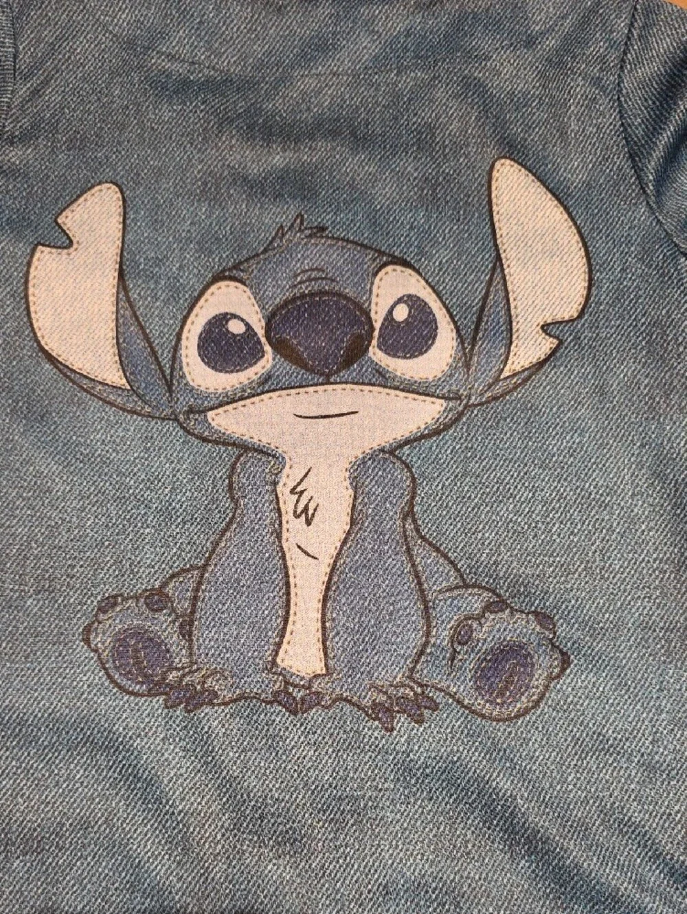 Disney Blue Stitch Baseball-Style Kids Jersey. Size 7/8